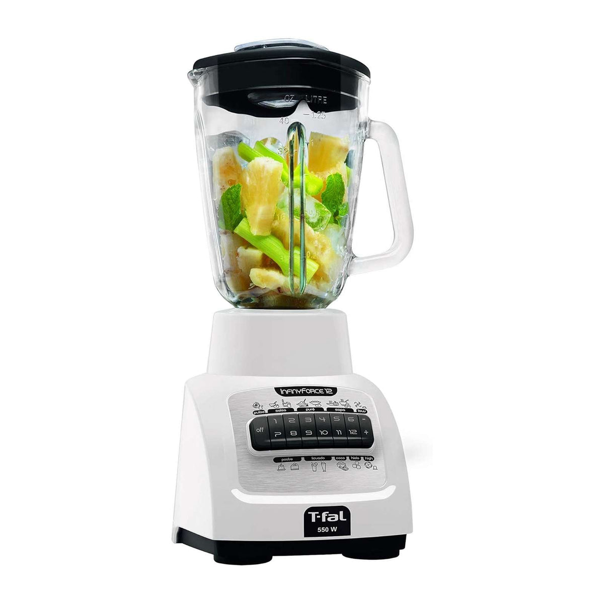 Licuadora T-fal Infinyforce 12 Vaso de Vidrio 1.25 Litros Blanca - imagen 2